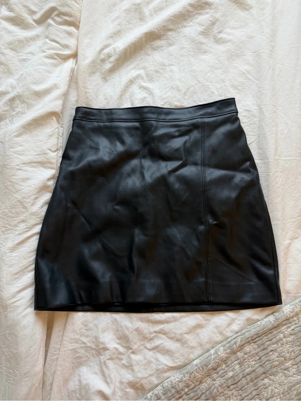 Hollister Black Faux Leather Mini Skirt